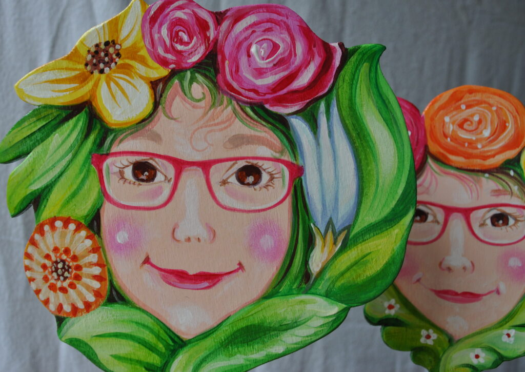 Blumenmädchen nach Wunsch mit Brille