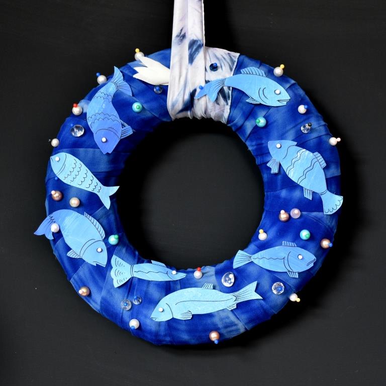 Biggi's Kranz - Blaue Fischlein im Wasser