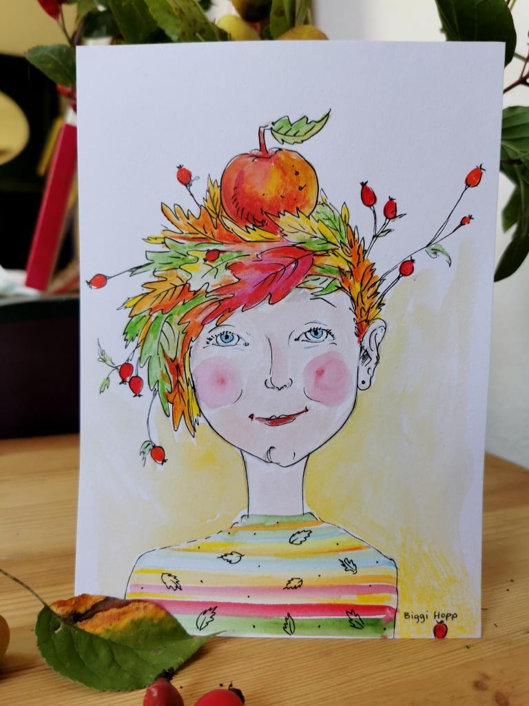 Illustration Herbstmädchen