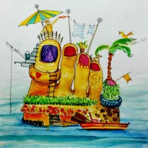 Illustration Insel der Lebensfreude 