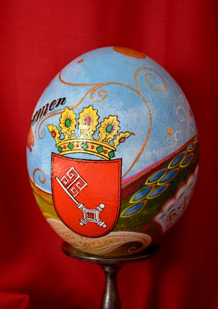 Straußenei mit Bremer Wappen