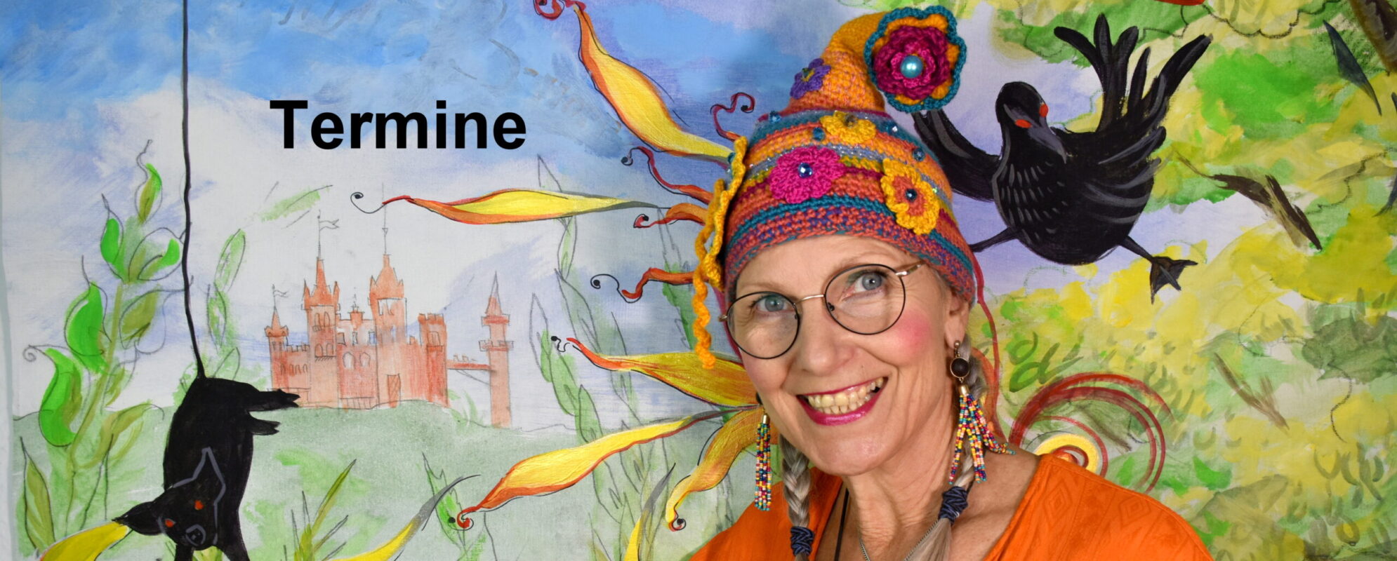 Biggi Hopp mit Erzähltheatermütze