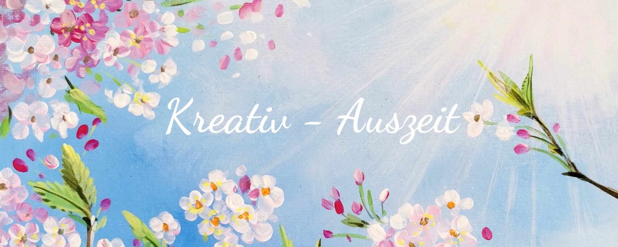 Ein helles, luftiges Blumengemälde aus dem Atelier von Künstlerin Biggi Hopp zur Kreativ-Auszeit in St. Egidien.